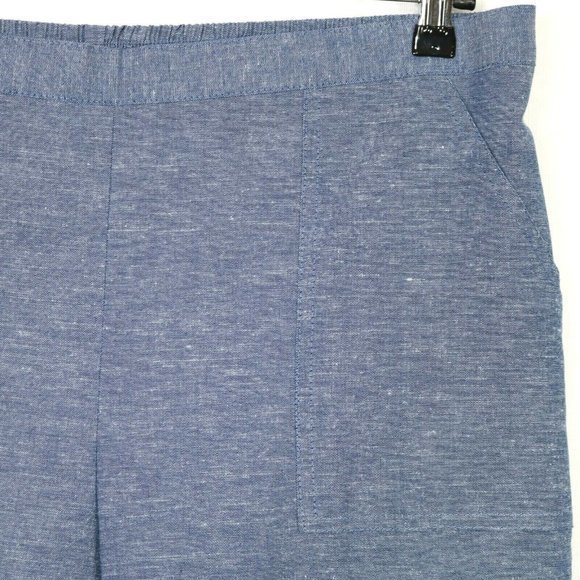 Alfred‎ Dunner St Augustine Capri Pants Blue Chambray Linen Pull On 16 - Picture 10 of 11